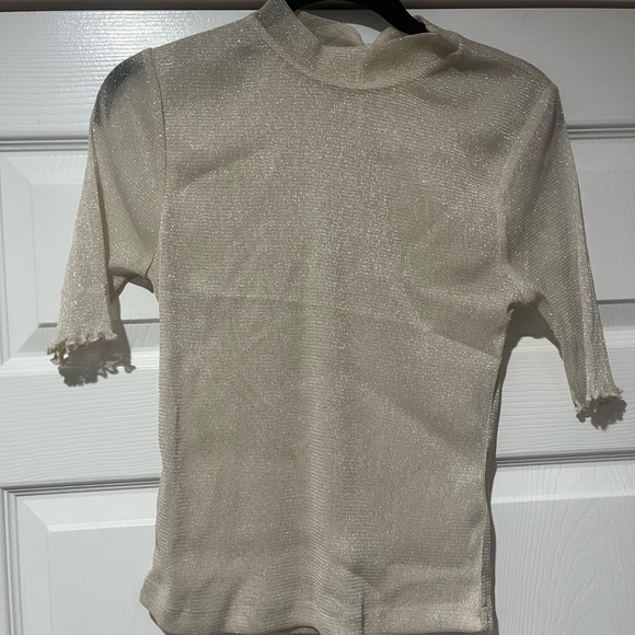 Anthropologie Tops - Anthropologie Shimmering Cream Blouse